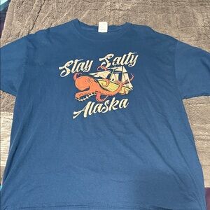 Blue 'Stay Salty Alaska' Graphic T-Shirt